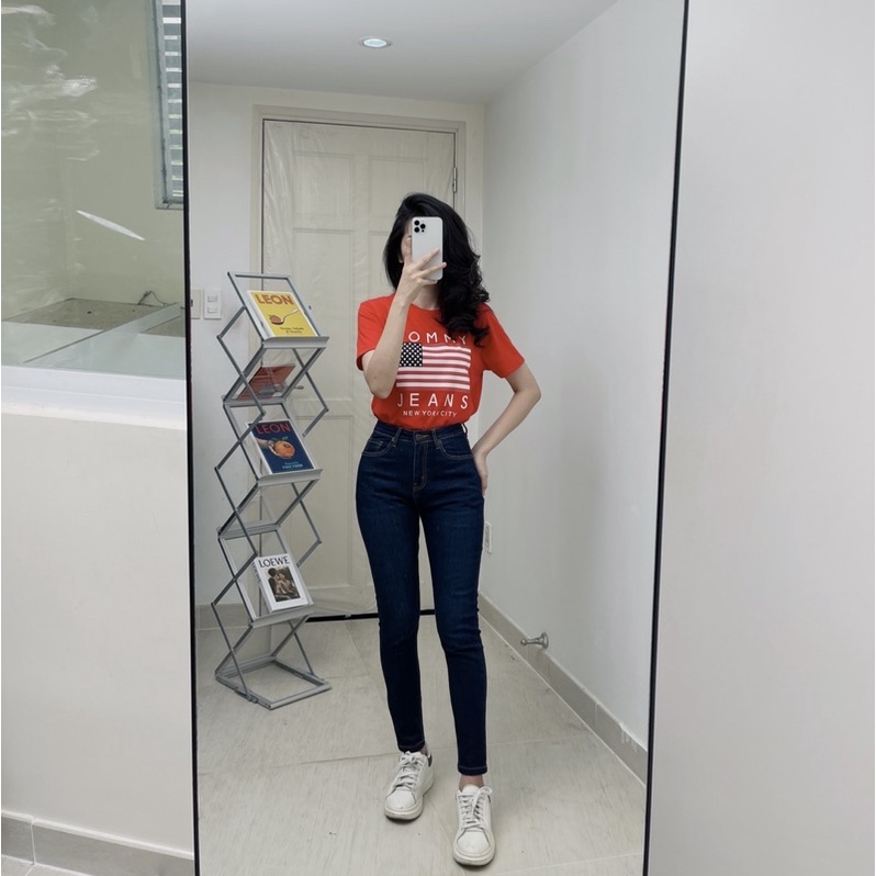 Quần jeans skinny dài 93cm trơn