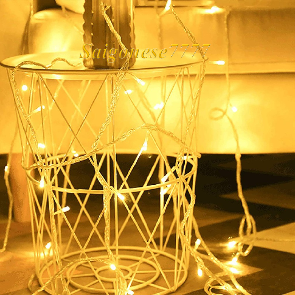 (Có Phích Nối Điện-Đèn Không Chớp Nháy) Dây Đèn Đom Đóm Đèn Led  Fairy Light Trang Trí Quấn Cây Sân Vườn Noel