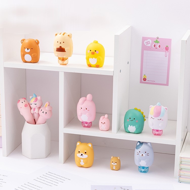 Băng Xóa Hình Hoạt Hình Dễ Thương 6m* 5mm- Bút Xóa Kéo Hình Thỏ/ Shiba Inu/ Lợn Xiaofan/ Khủng Long Nhỏ/ Unicorn
