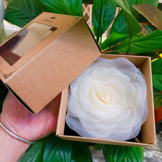 [Mã FATET20Cài áo hoa hồng voan mỹ handmade size 12cm