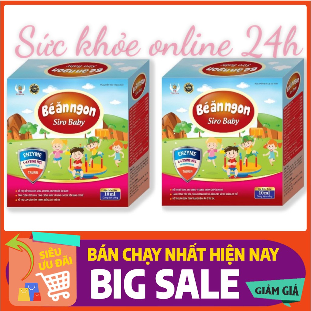 Combo 2 Hộp Siro Bé ăn ngon SIRO BABY - Bổ sung Lysin, Vitamin B1, B6 , D3 giúp bé ăn ngon, ngủ tốt, tăng sức đề kháng