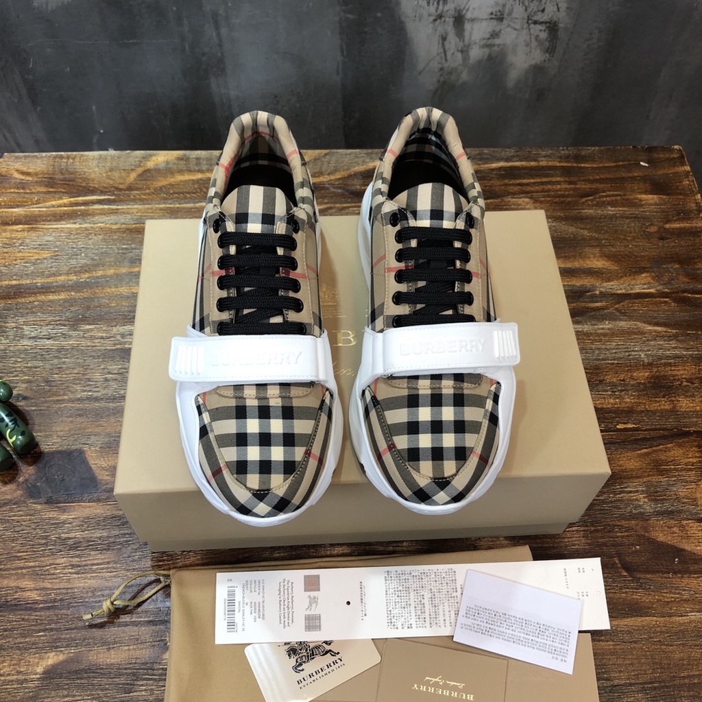 Giày thể thao nam da thật cao cấp Burberry BBR thiết kế cá tính và thời trang mang phong cách hiện đại