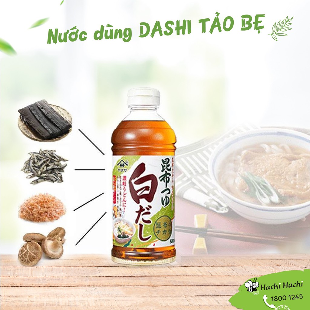 [Mã GROSALEHOT giảm 8% đơn 250K] Nước dùng Dashi tảo bẹ Kombu 500ml - Hachi Hachi Japan Shop