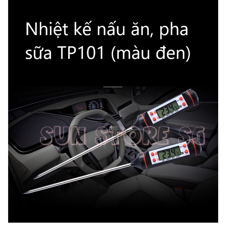 Nhiệt kế nấu ăn, pha sữa TP101 (màu đen) ,nhiệt kế sử dụng trong bếp, phù hợp để đo nhiệt độ của đồ uống, sữa, cafe,