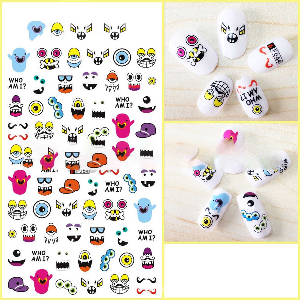 [ Lẻ ] Sticker dán móng tay hình icon ngộ nghĩnh F064