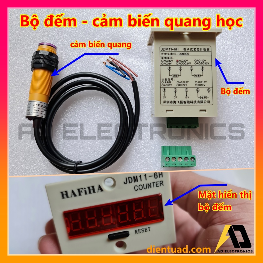 Bộ Đếm Điện Tử JDM11-6H Và Cảm Biến Quang Điện E3F-DS30C4 220VAC Tiện Dụng diy from dientuad