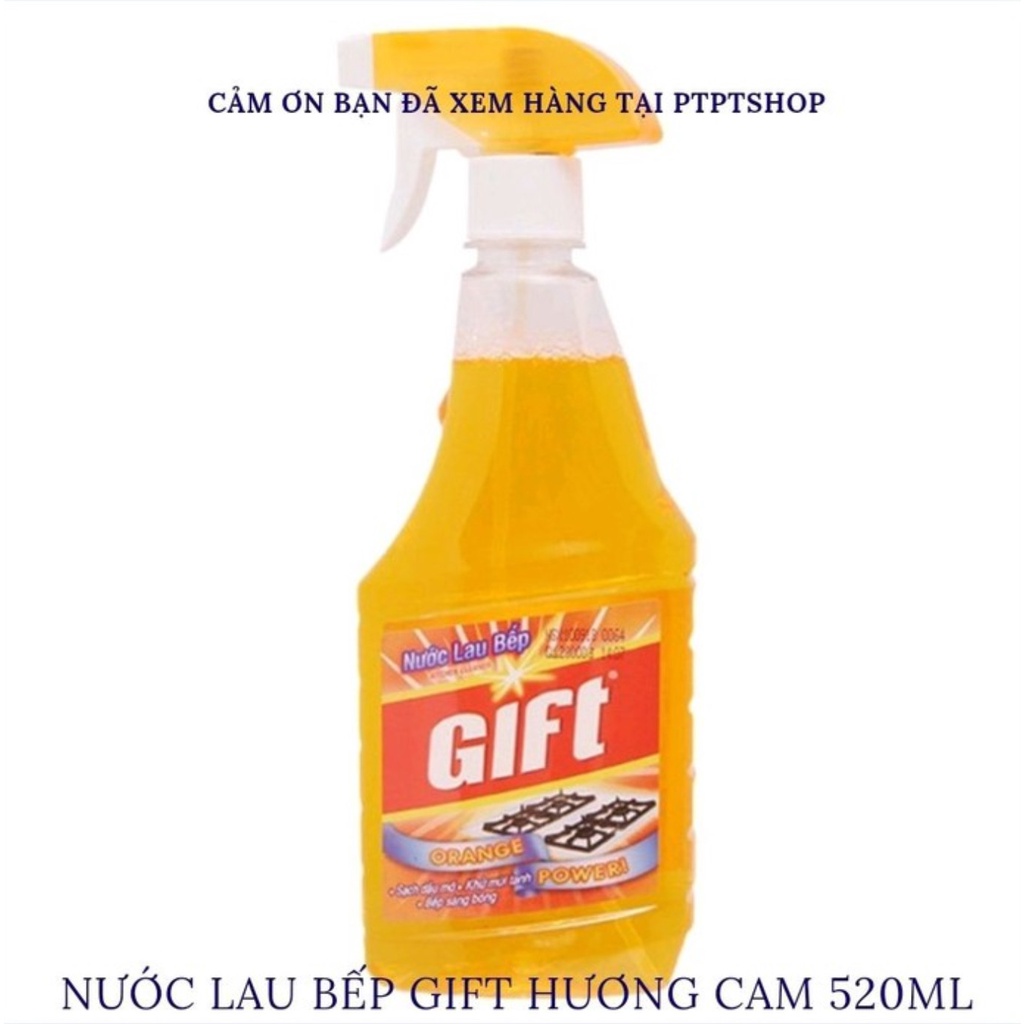 Nước lau bếp sáng bóng GIFT 520ml Hương Cam (mua tại ptptshop01)