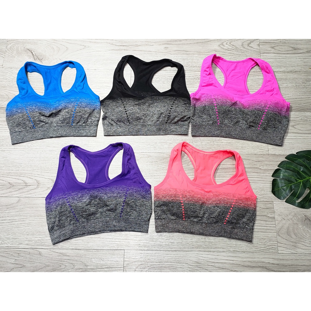 Aó Bra Tập Gym Nữ, Aó Bra Dêt Quảng Châu Loang Màu Freesize Bin Sports A202