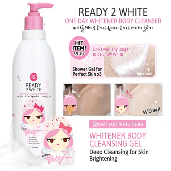 (Chính hãng) SỮA TẮM TRẮNG DA TOÀN THÂN CATHY DOLL READY 2 WHITE