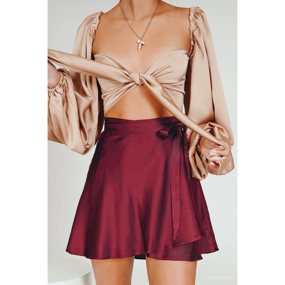 Đầm Hai Dây Dáng Chữ A Vải Satin Thiết Kế Đơn Giản Cho Nữ