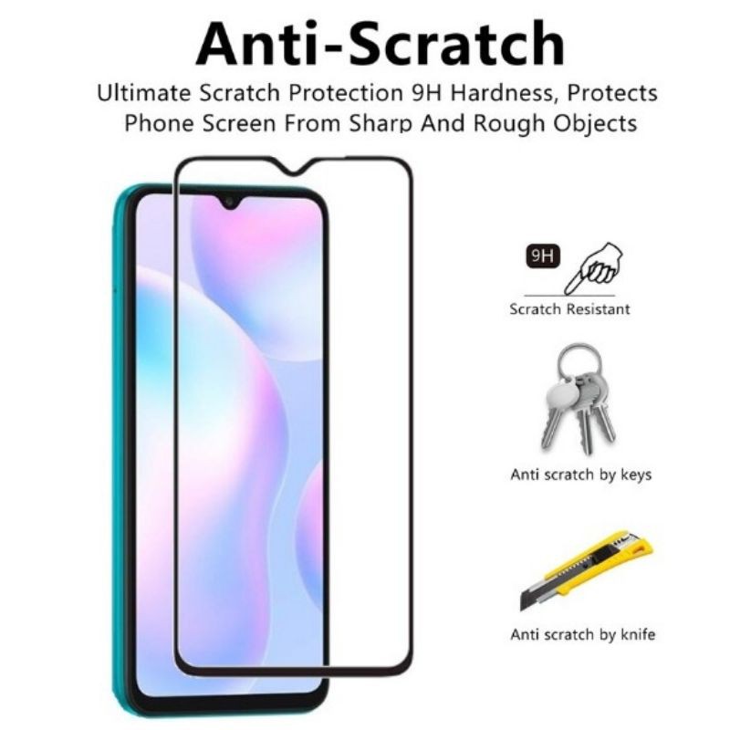 Xiaomi Redmi 9A_Kính cường lực 9D full keo, Full màn hình