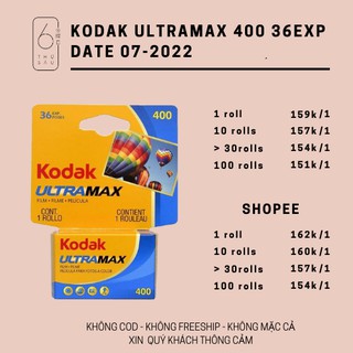 [2022] Kodak Ultramax 400, 36 kiểu, film chụp ảnh
