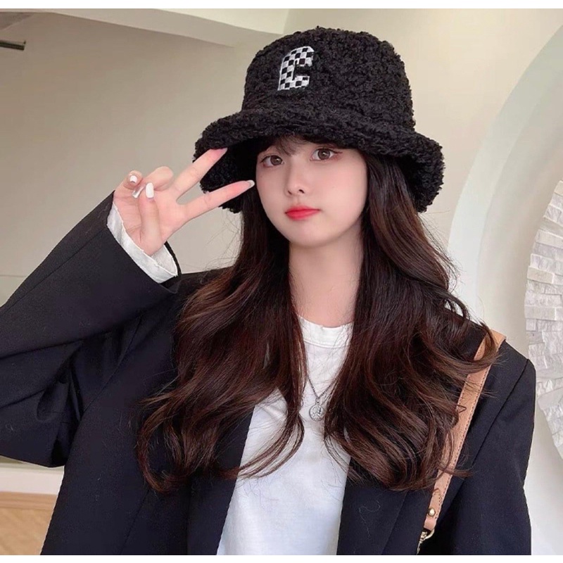 Mũ Lông Chữ C, Mũ Lông Cừu Chữ C Siêu Ấm Dễ Thương