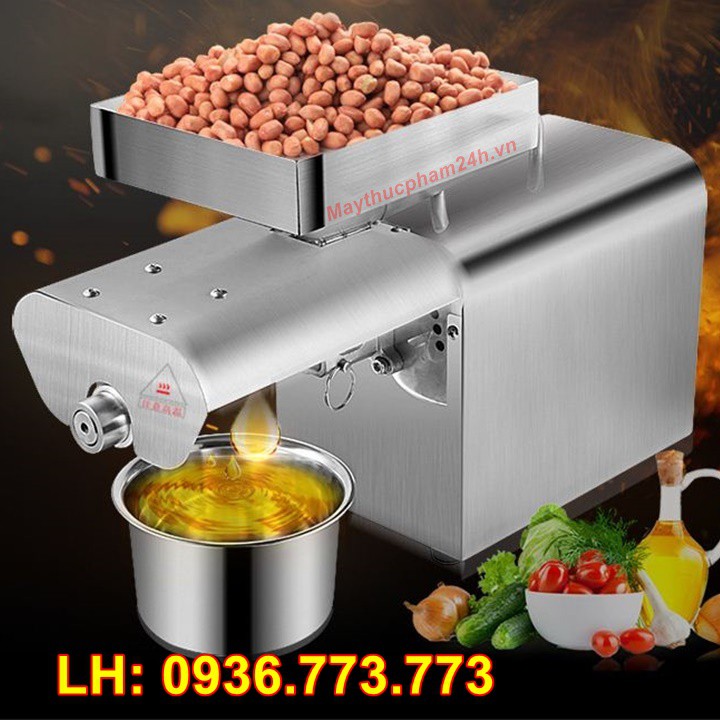 Máy ép dầu gia đình GD-09, máy ép dầu lạc vừng dừa cực trong