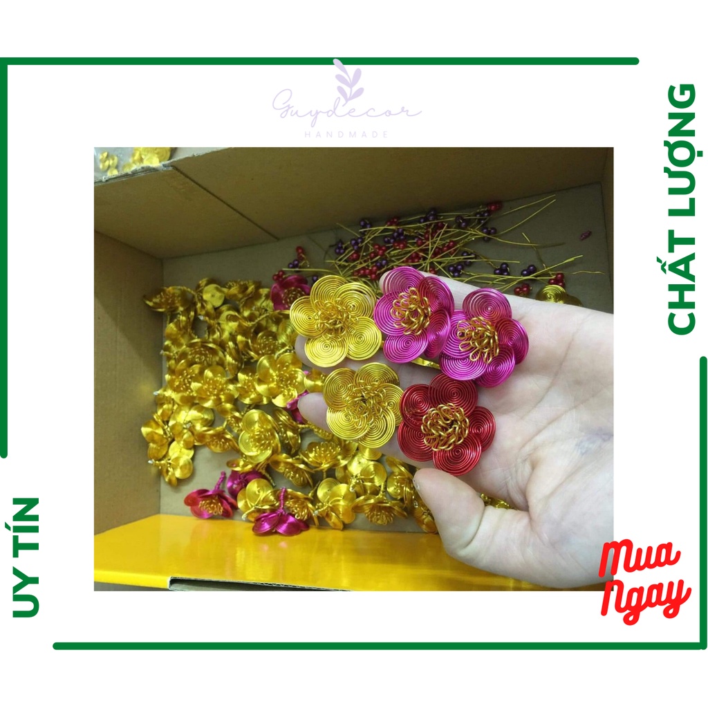 50 Hoa mai & đào dây nhôm handmade