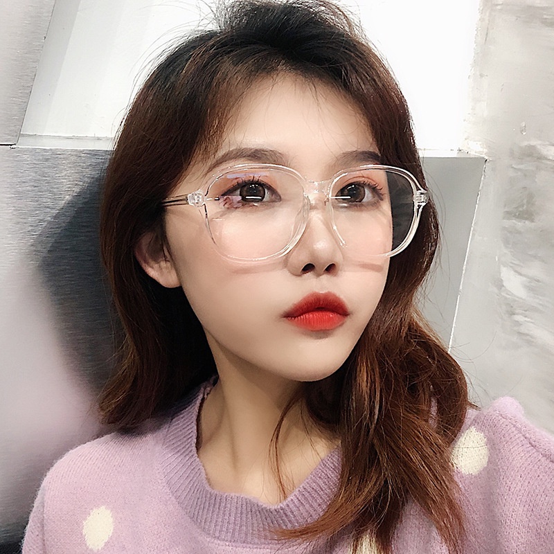 Mắt Kính Gọng Tròn Lớn Chống Ánh Sáng Xanh Phong Cách Hàn Quốc Thời Trang Cho Nữ