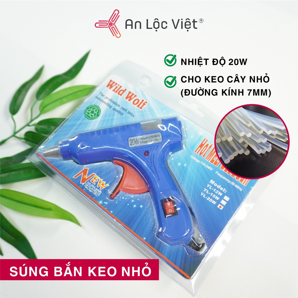Máy Bắn Keo Nến Silicon Wild Wolf lớn công suất 60W, Súng Bắn Keo Nhỏ 20W Và 10 Cây Keo Nến - Sửa Chữa, Làm Đồ Hand Made