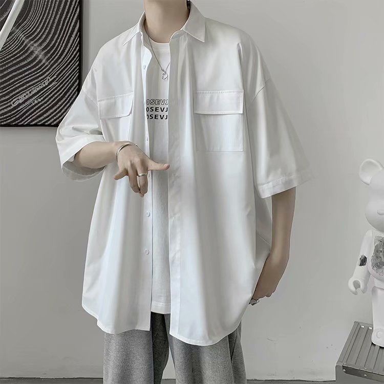 Áo khoác sơ mi kiểu Hồng Kông Nhật Bản thiết kế trẻ trung cho nam
