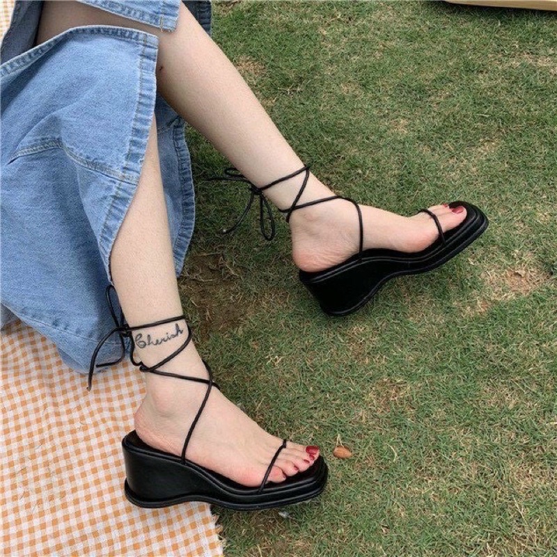 SANDAL XUỒNG 7cm QUAI CỘT DÂY MÙA HÈ 2022