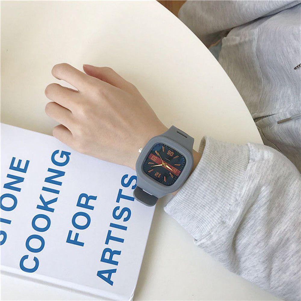 Đồng Hồ Đeo Tay Morandi Màu Sắc Chilly Vuông Sáng Tạo Phong Cách Hàn Quốc Dành Cho Nam Và Nữ