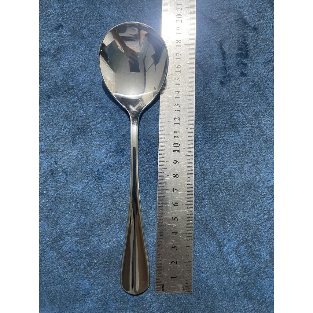 Muỗng  Súp Tròn _ Muỗng Ăn Miệng Tròn Cán Gân Cao Cấp Inox #304