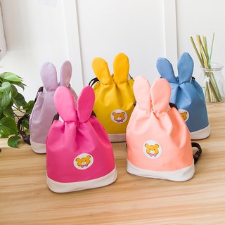 Ba lô Canvas nhiều màu phối tai thỏ dễ thương cho bé