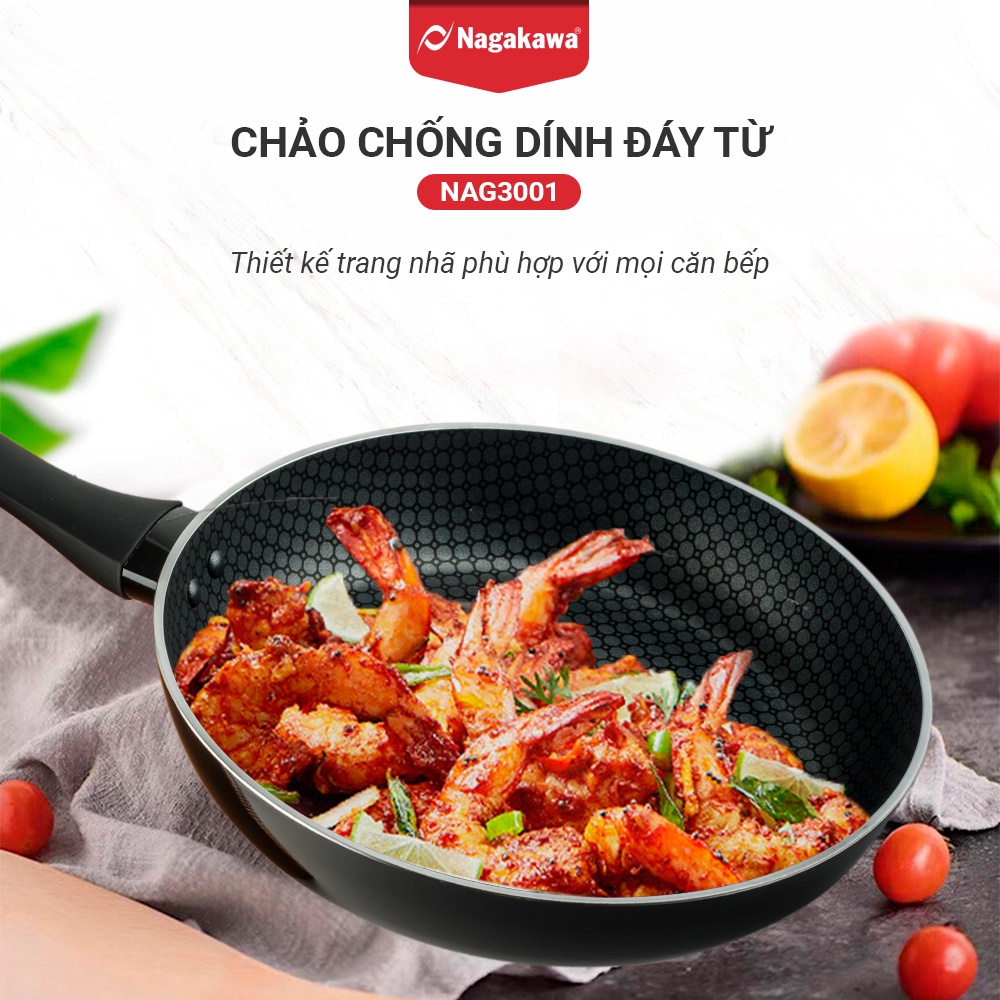 Chảo chống dính đáy từ Nagakawa NAG3001