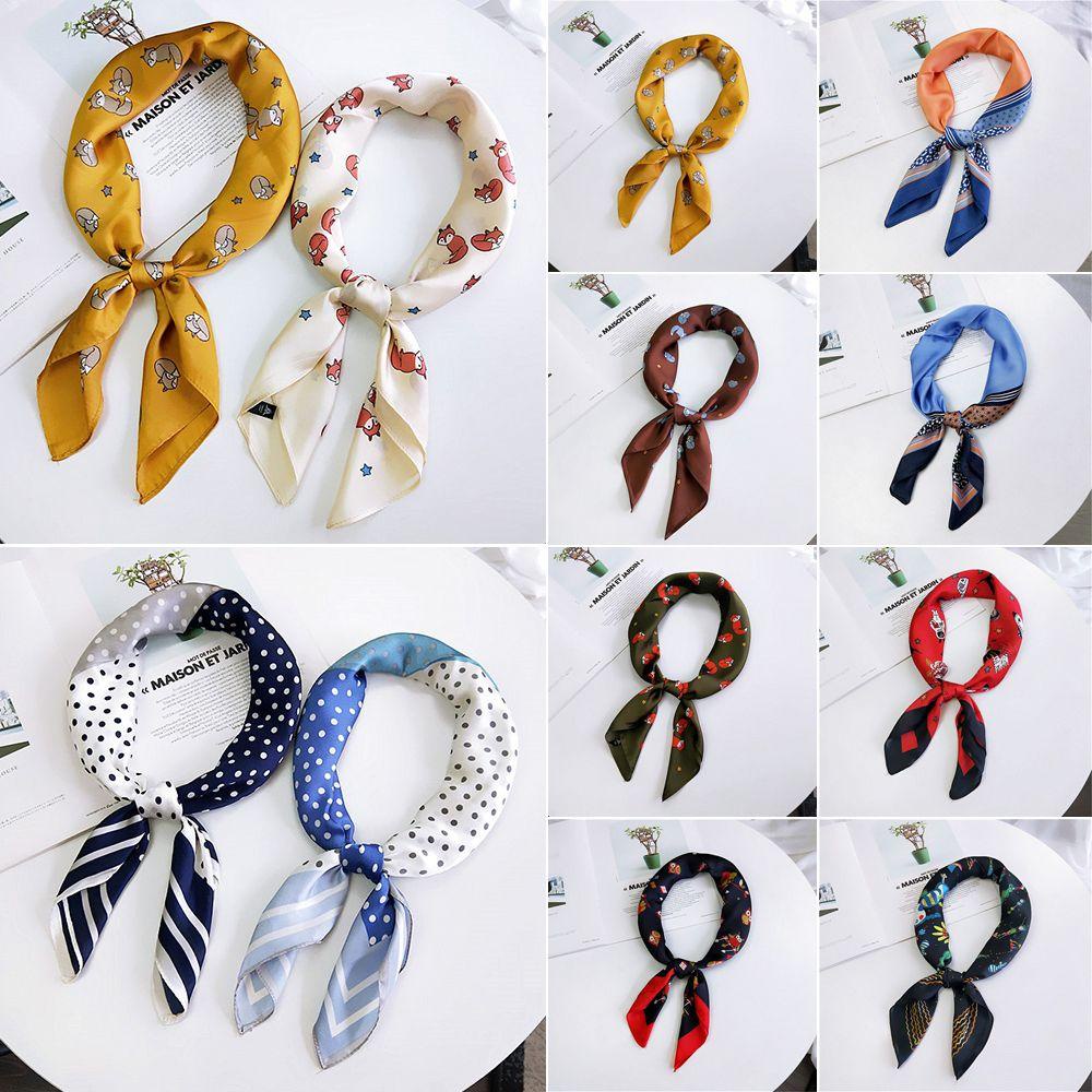 MAXG Khăn Vuông Cột Tóc In Họa Tiết Hoa Thanh Lịch Cho Nữ