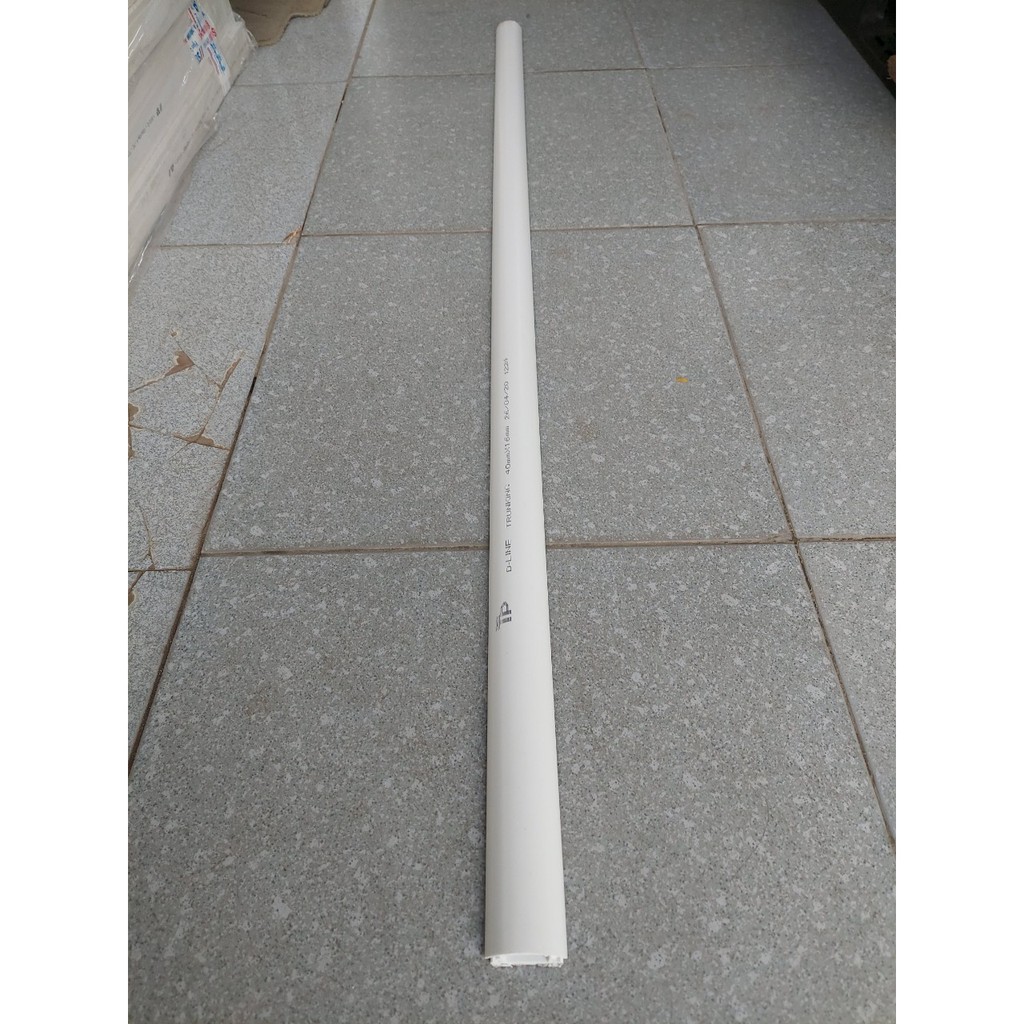 Nẹp bán nguyệt D40 40x16, gen bán nguyệt D40, ống ghen nhựa bán nguyệt luồn dây điện DL40, máng nhựa màu trắng, dài 1.2m