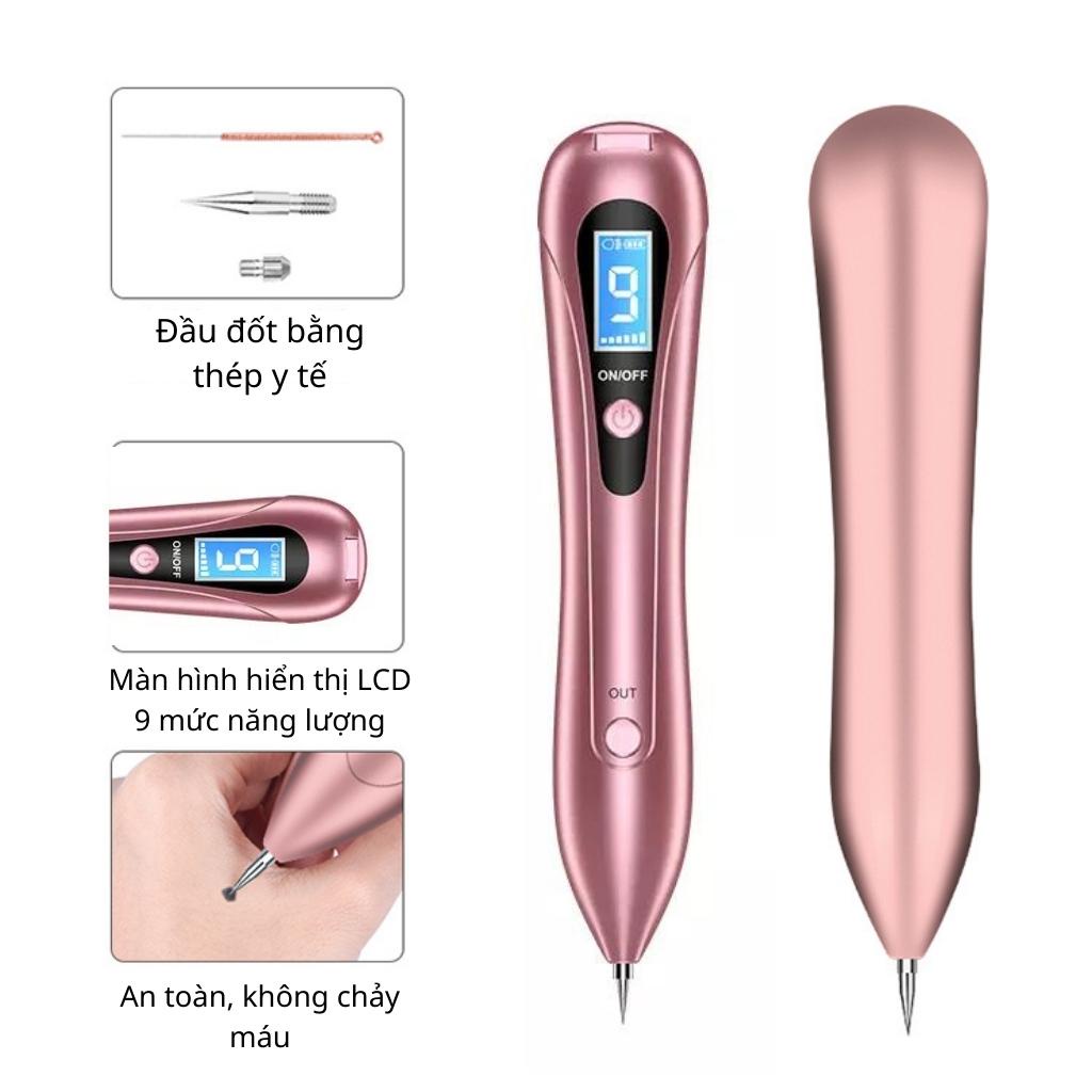 Máy đốt nốt ruồi , đốt mụn thịt tàn nhang mini cầm tay G3 9 cấp độ tặng kèm kim, mặt nạ - Dinh Dinh Máy làm đẹp