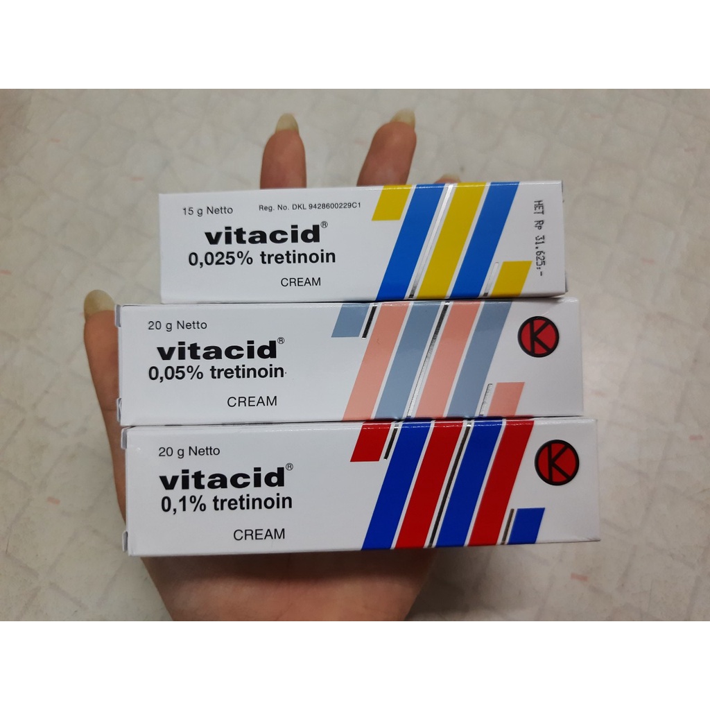 Kem Vitacid Tretinoin 0,025%, 0,05%. 0,1%