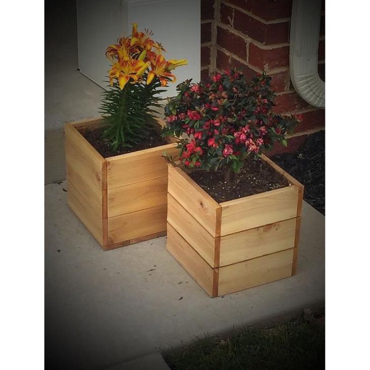 (Giá Xưởng) Chậu trồng cây gỗ thông nhập khẩu trống ngấm nước I Decor, tiểu cảnh, trang trí nội ngoại thất, ban công