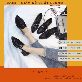Giày loafer nữ mũi nhọn kèm chi tiết