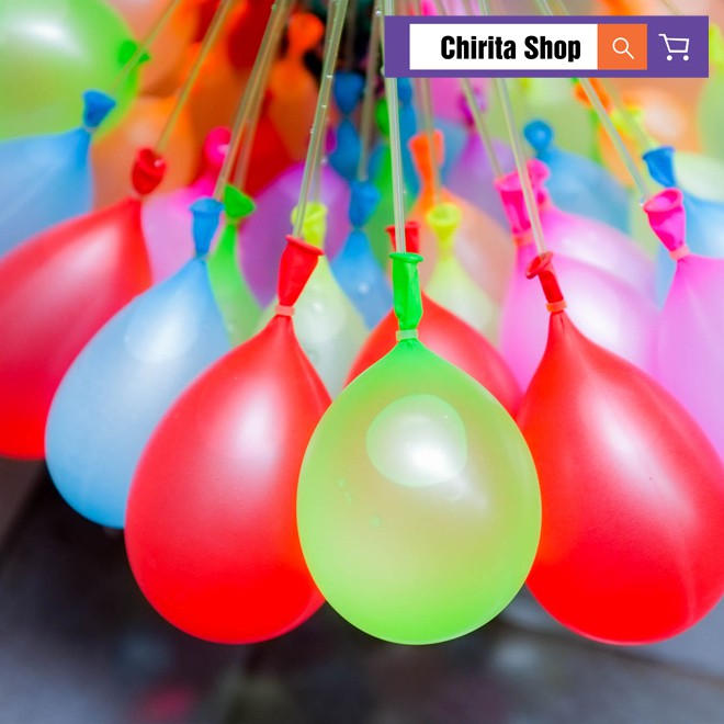 Bộ 111 Bong Bóng Nước Chùm HAPPY Baby Balloons LOẠI TỐT - Bong Bóng Nước CÓ VÒI NỐI Bơm Nhanh CHIRITA