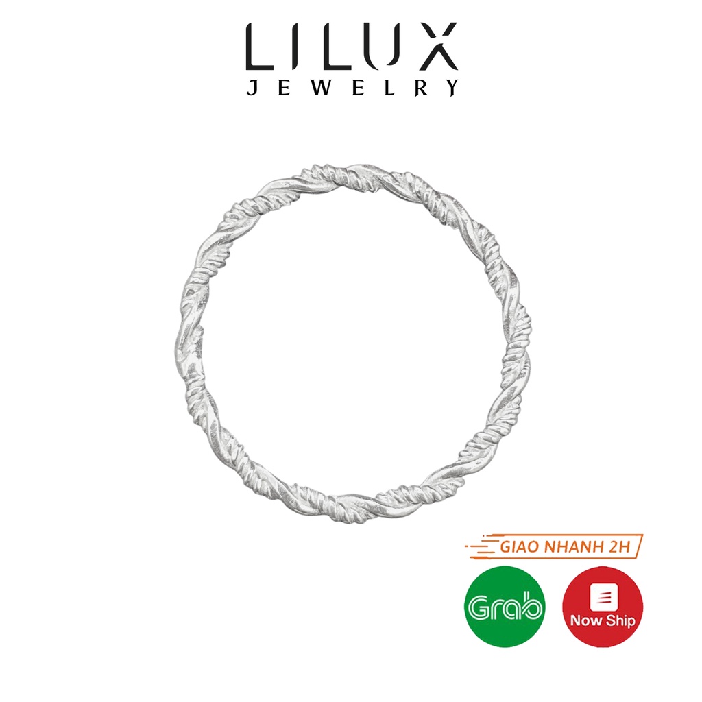 Nhẫn bạc nữ trơn xoắn dây thừng LILUX N014