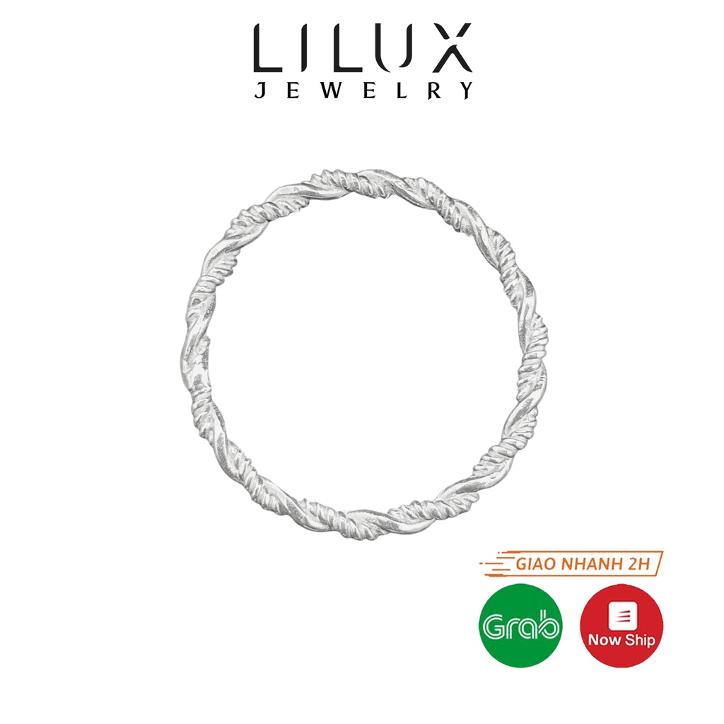 Nhẫn bạc nữ trơn xoắn dây thừng LILUX  N014