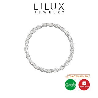 Nhẫn bạc nữ trơn xoắn dây thừng LILUX  N014