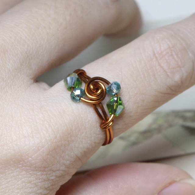 Nhẫn đá Handmade đồng uốn nguyên chất Rẻ - Đẹp - Bền