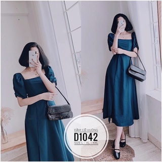 Bigsize minstore.vn bigsize đầm cổ vuông xẻ tà d1042