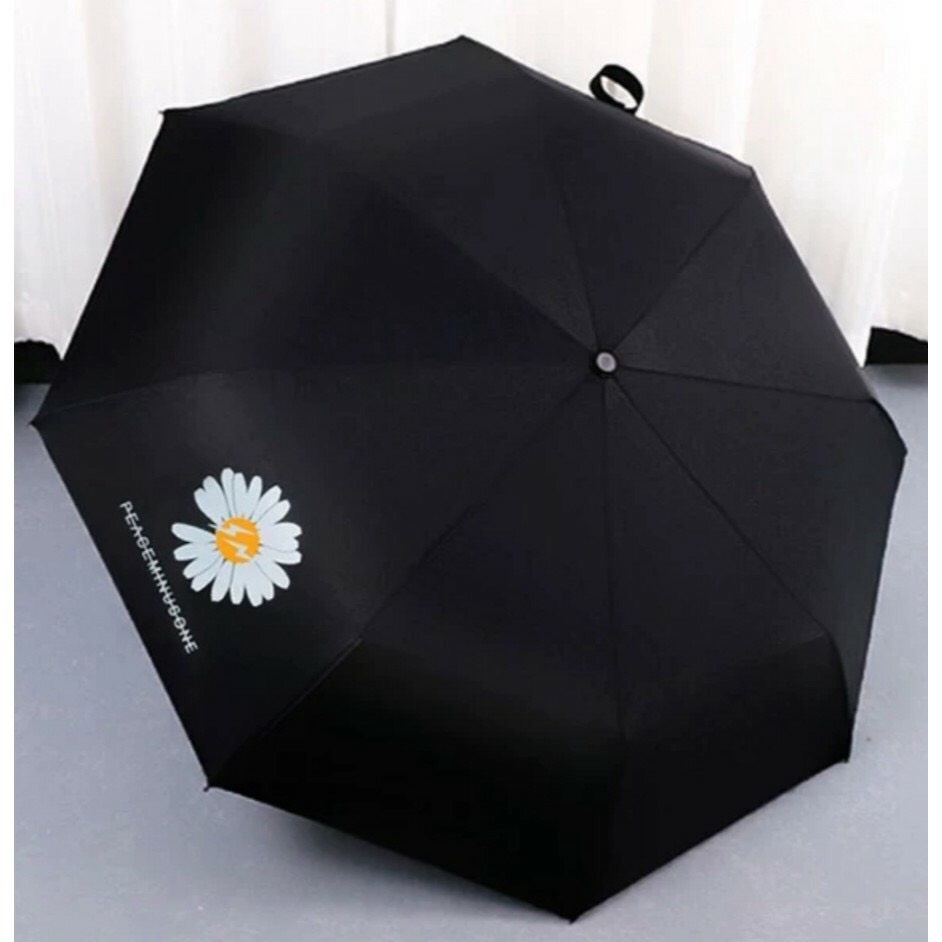 Dù Che Mưa, Ô Che Mưa Cỡ Lớn Gấp Gọn Chống Tia UV 4 Lớp Hoạ Tiết Hoa Cúc Phong Cách Hàn Quốc Khung Chắc Chắn