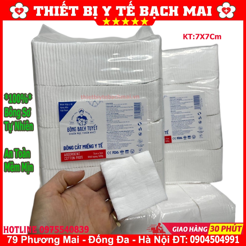 Bông Bạch Tuyết - Bông Y Tế Cắt Miếng 1kg Vệ Sinh Baby