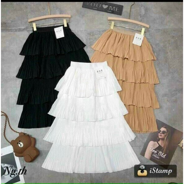 Chân váy xêp ly 4 tầng siêu đẹp
