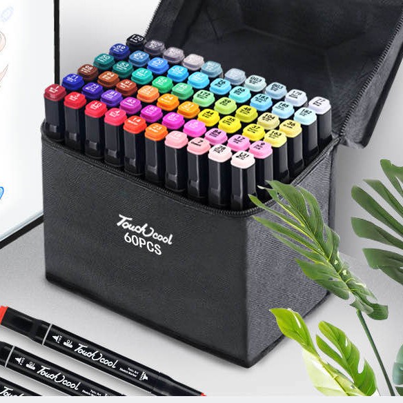 Bộ màu dạ Marker TOUCH COOL 2 ngòi túi vải/ hộp nhựa  Bộ 30/40/60/80