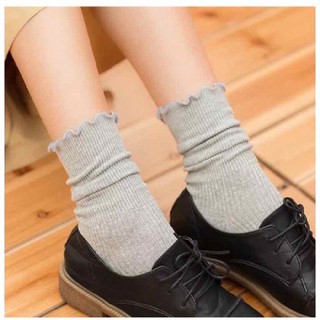 Tất Nhún Cổ Bèo Hàn Quốc-Tất cổ dài cao cấp cổ bèo Vintage