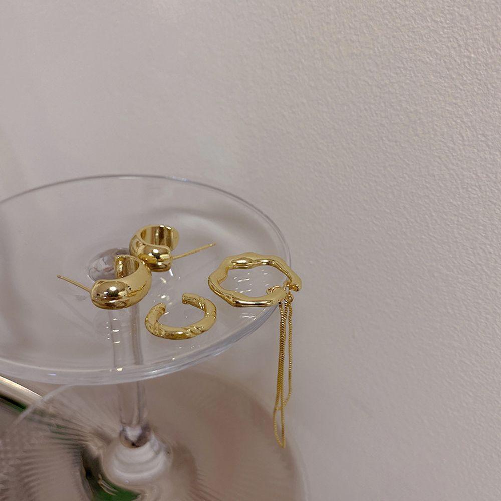 Set 4 Khuyên Tai Thời Trang Cá Tính Cho Nữ|Khuyên Kẹp Tai Không Xỏ Lỗ Họa Tiết Hình Học Nhiều Màu Sắc Dành Cho Bạn Gái