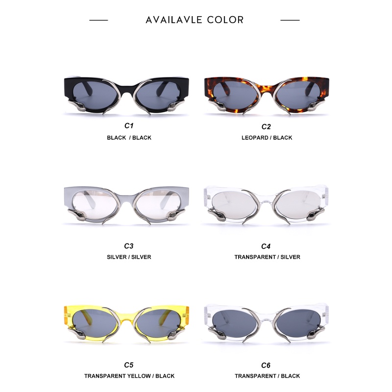 Kính Mát Hình Rắn Chống Tia UV400 Phong Cách Steampunk Sang Trọng Dành Cho Nam Và Nữ