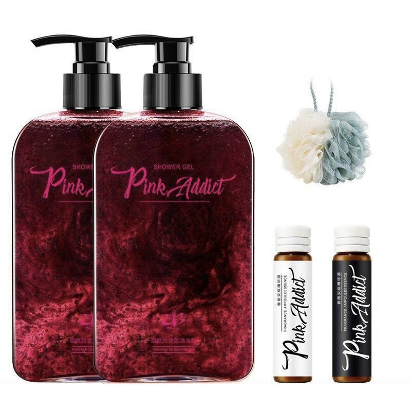 Hộp sữa tắm nước hoa Pink Addict nhũ hồng đỏ Siêu Thơm