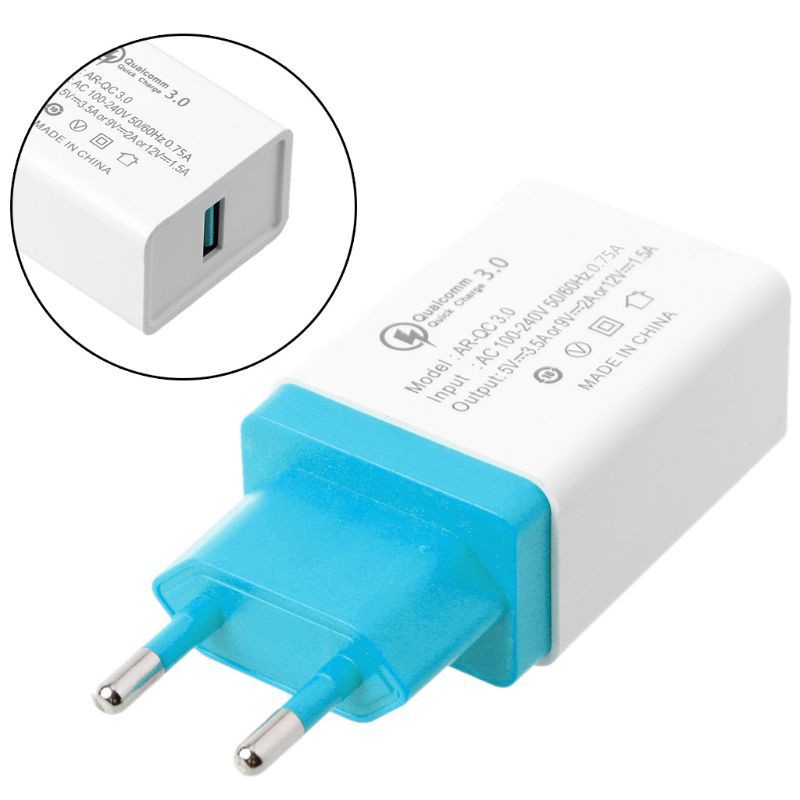 Kiki. EU Plug Quick Charge QC 3.0 USB Fast Charger Adapter For iphoneX 8 ipad Xiaomi