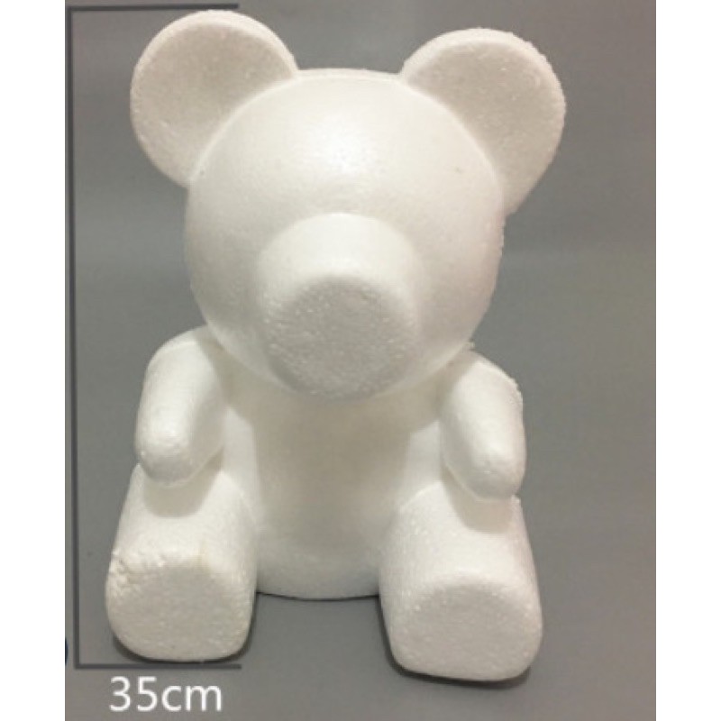 Gấu xốp 35cm, phôi gấu 35cm gắn hoa trang trí