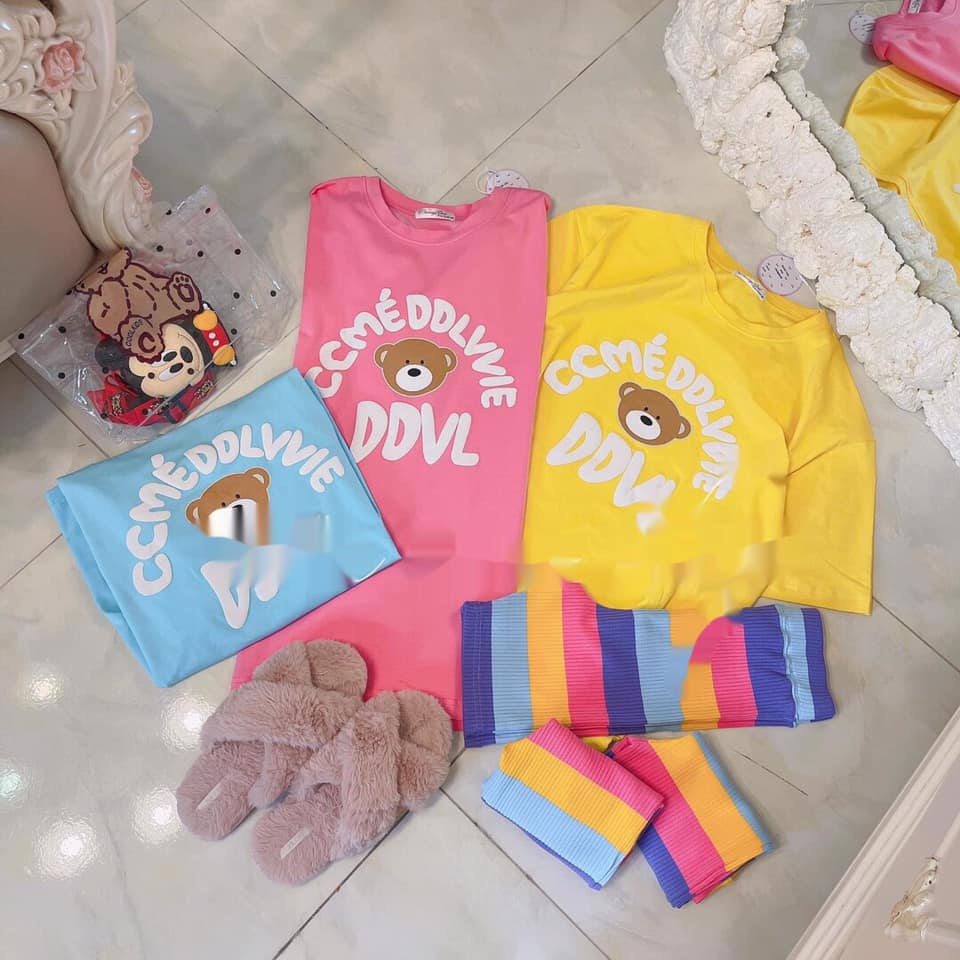 Đồ bộ nữ mặc nhà chất liệu vải thun Cotton 100%, 3 size, 45-80kg vừa, PS221